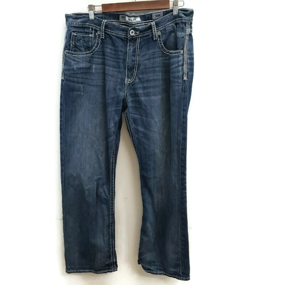 Buckle Denim Mens Blue Tyler Jeans 36R Boot Cit Dark Wash Mid Rise Reposhing